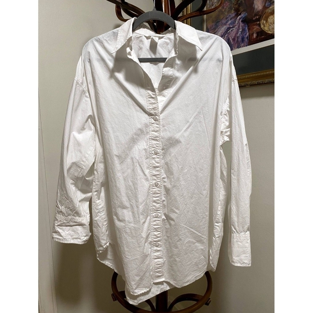 H&M Womens Oversized Xs Big Stype White Dress Shirt